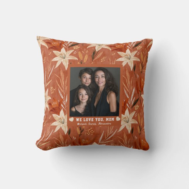 Coussin Amaryllis  Meilleure Maman Maman Décoration Intéri (Recto)