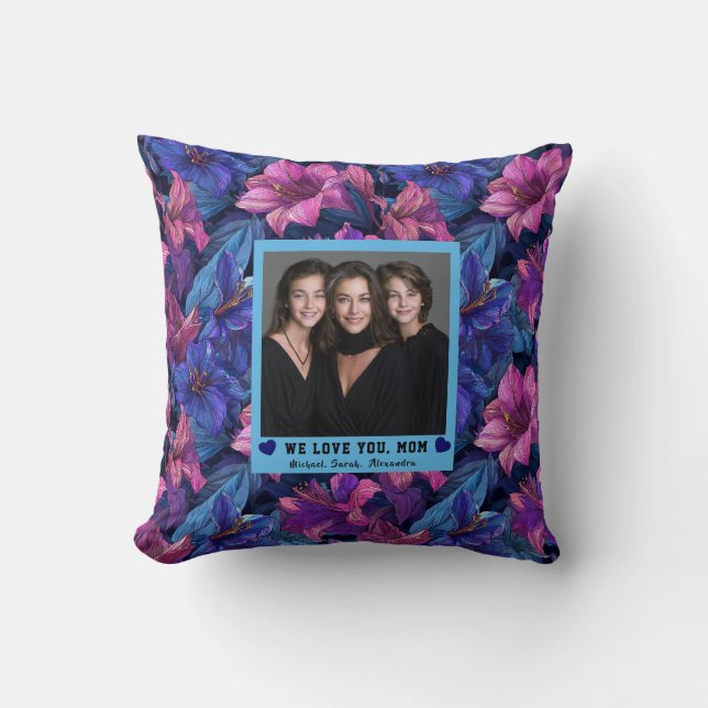 Coussin Amaryllis Mummy Maman Décor de Bureau Coastal (Recto)