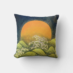 Coussin AMATERASU SOLEIL GODDESS jaune vert, noir