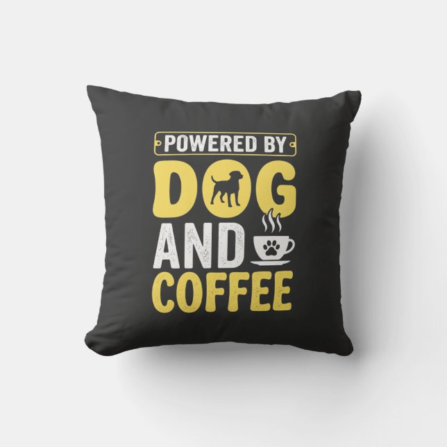 Coussin Amateur de café chien propulsé par le design (Recto)