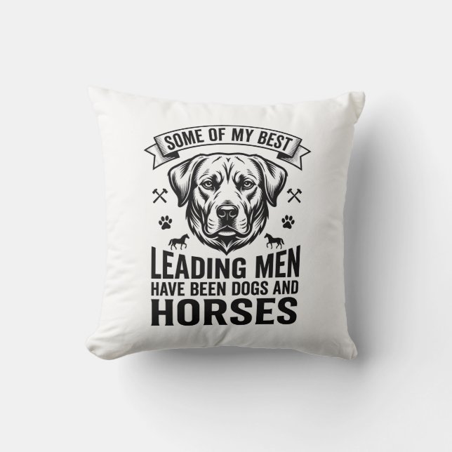 Coussin Amateur de chien cheval vintage conception hommes  (Recto)