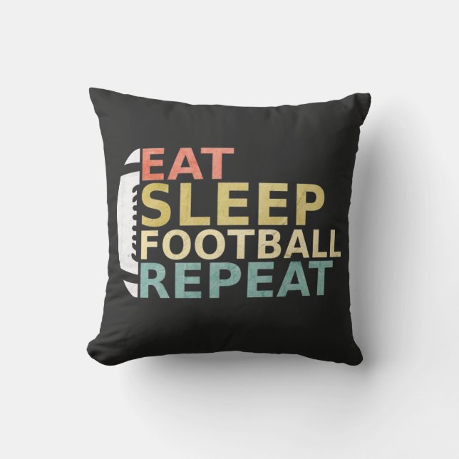 Coussin Amateur De Football Mange Sleep Football Répétitio (Recto)