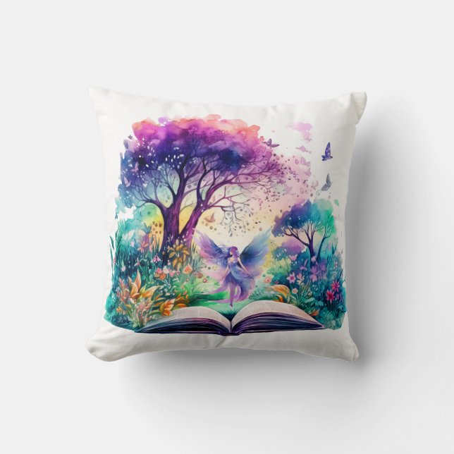 Coussin Amateur de livres de fantasy Fée (Recto)