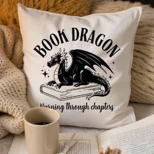 Coussin Amateur de livres Fantastique Dragon Mignon 