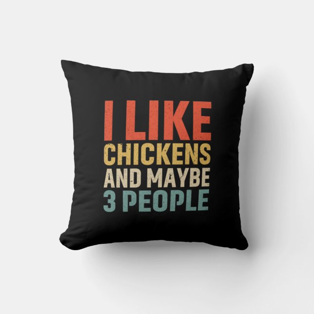 Coussin Amateur de poulet | J'aime les poules (Recto)