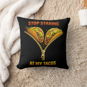 Coussin Amateur de tacos drôle arrêtez de regarder