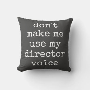 Coussin Amateur de théâtre drôle citation humour gris