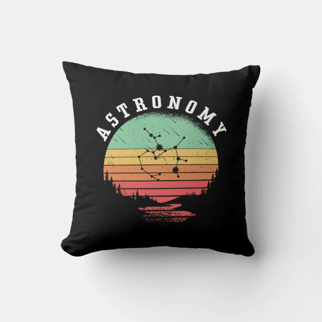 Coussin Amateurs d'astronomie Stars de l'Espace Rétro Plan (Recto)