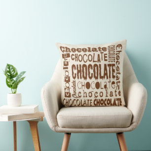 Coussin Amateurs de chocolat Police Jumble Carré Jumble Pi