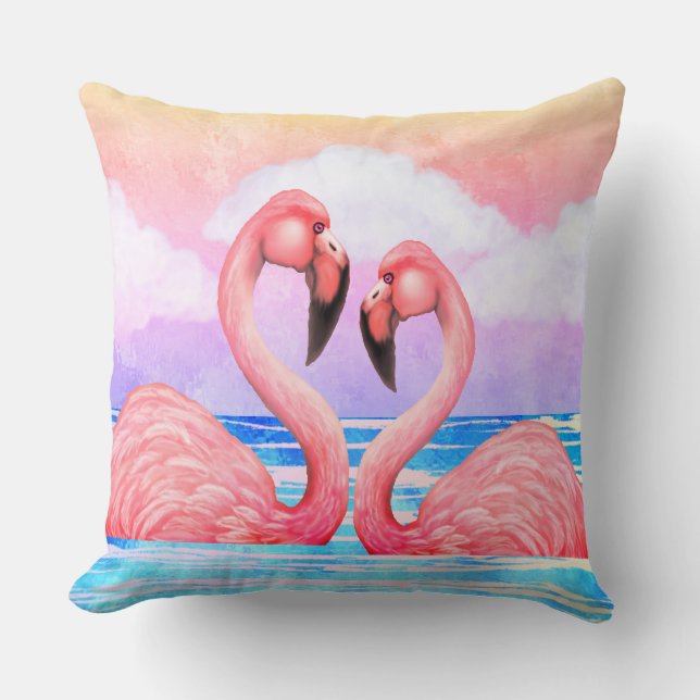 Coussin Amateurs de Flamant rose (Recto)