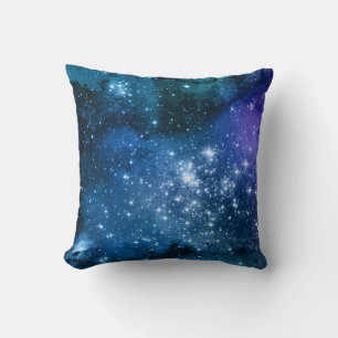 Coussin Amateurs de Galaxie Ciel Bleu Étoilé Étincelles Bl