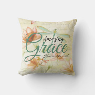 Coussin Amazing Grace Flowers and dragonfly