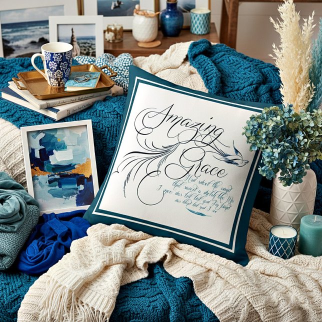Coussin Amazing Grace Throw Pillow (Créateur téléchargé)