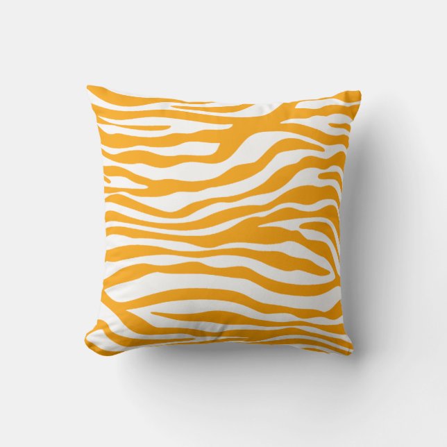 Coussin Amber Orange Zebra Poster de animal (Recto)