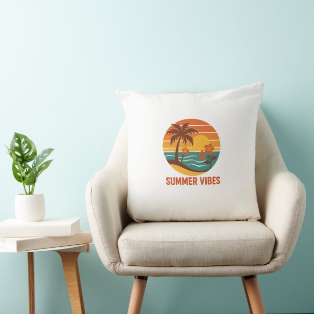 Coussin Ambiance estivale – Conception lumineuse, tropical (Chaise)