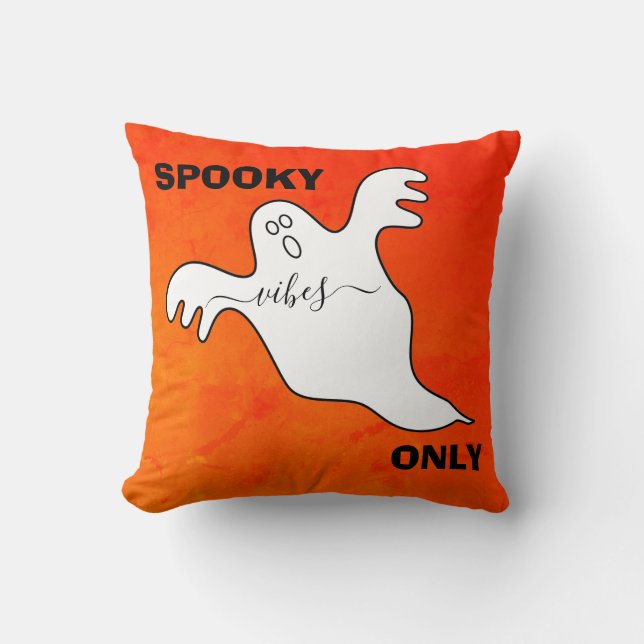 Coussin Ambiance SPÉCIALEMENT ÉTRANGE Fantôme Halloween Or (Recto)