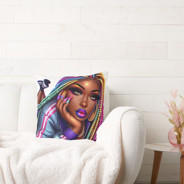 Coussin Ambiance urbaine chic africaine design féminin afr (Canapé)