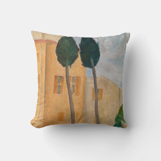 Coussin Amedeo Modigliani - Cyprès et maisons à Cagnes (Recto)