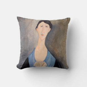 Coussin Amedeo Modigliani - Jeune femme en bleu