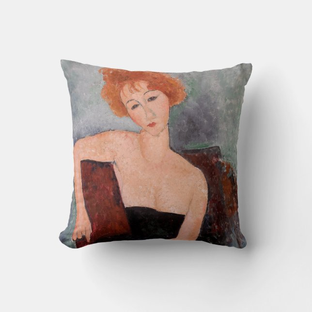 Coussin Amedeo Modigliani - Robe de soirée pour filles rou (Recto)