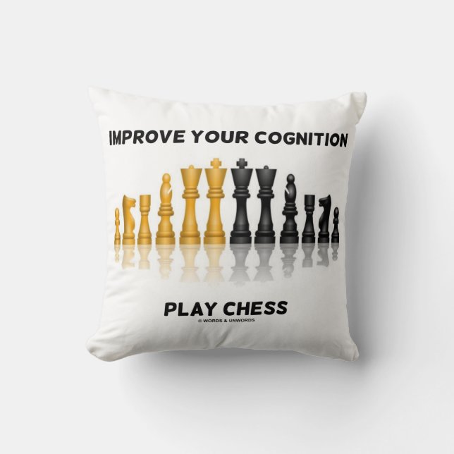 Coussin Améliorez Votre Cognition Jouez aux Échecs Conseil (Recto)