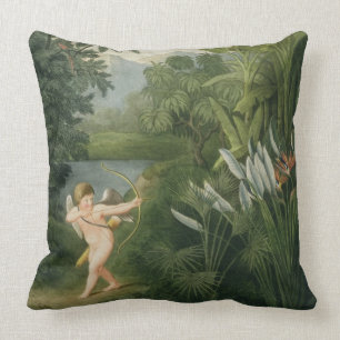 Coussin Aménagez en parc avec le cupidon visant une flèche