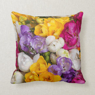 Coussin Amende colorée de bouquet d'aquarelle florale