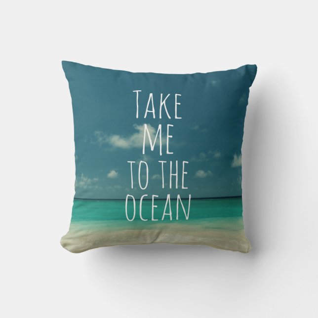 Coussin Amenez-moi à la citation Ocean (Recto)