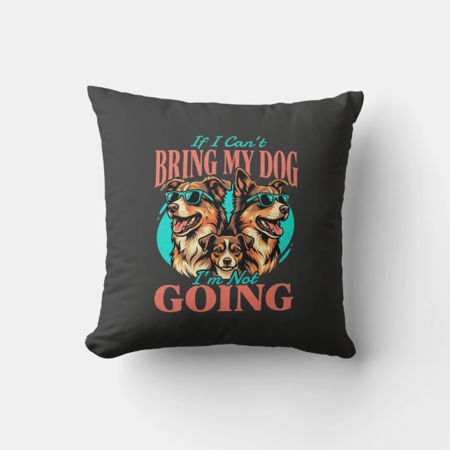 Coussin Amenez mon chien amateur de chien rétro (Recto)
