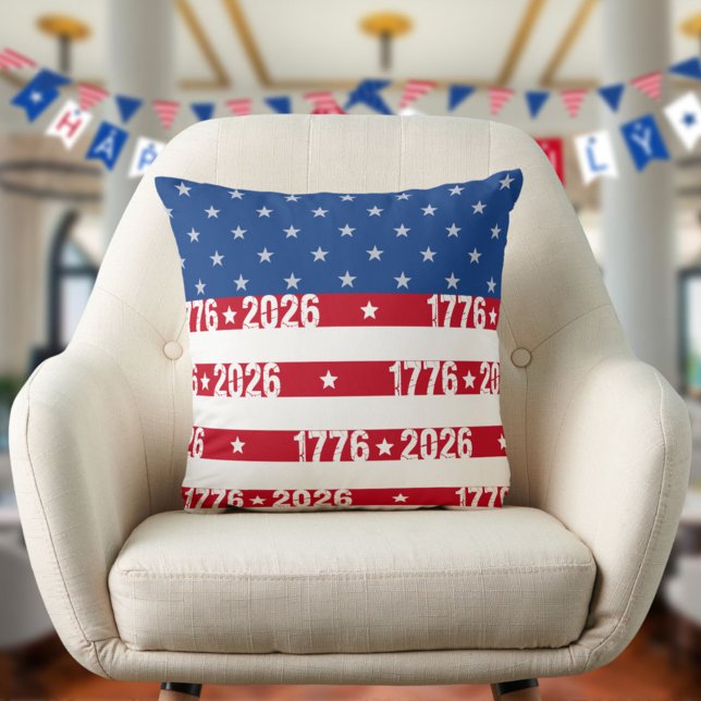Coussin America 250 Stars & Stripes 1776 2026 Numbers (Créateur téléchargé)