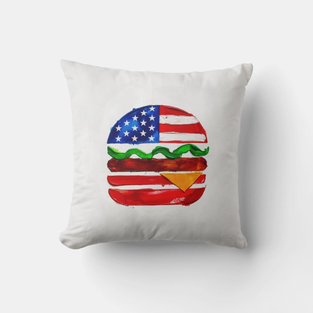 Coussin America Burger (Peinture Blanche No. 1) (Recto)