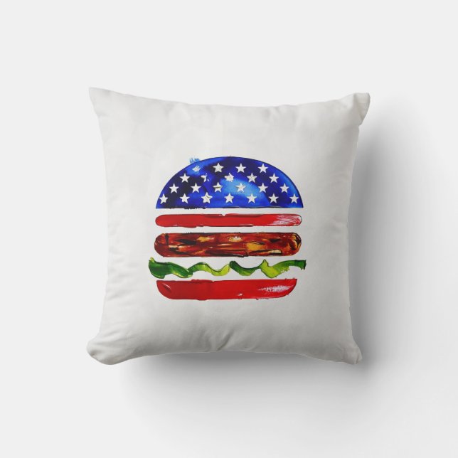 Coussin America Burger (Peinture Blanche No. 5) (Recto)
