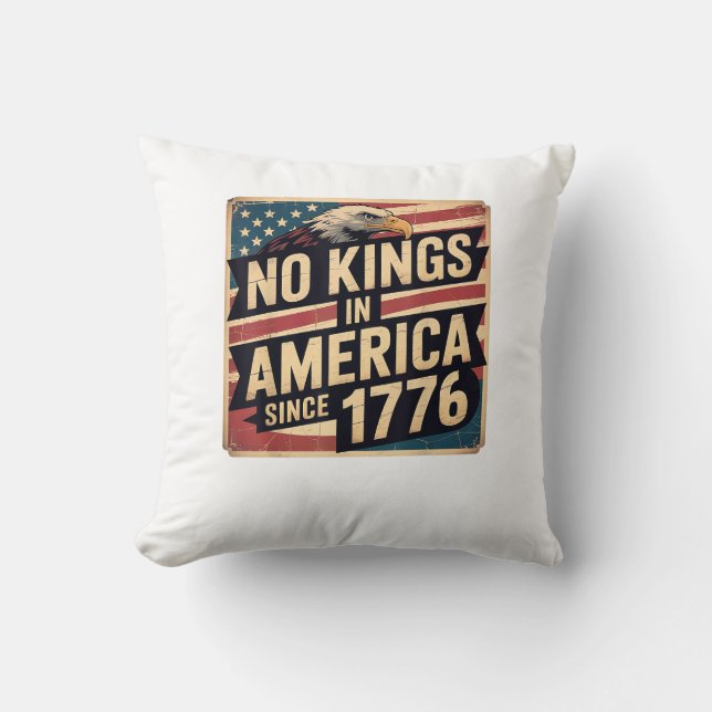 Coussin America Flag  Decor No Kings In America Since 1776 (Recto)