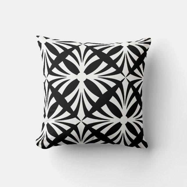 Coussin américain MOJO à motif noir et blanc (Recto)