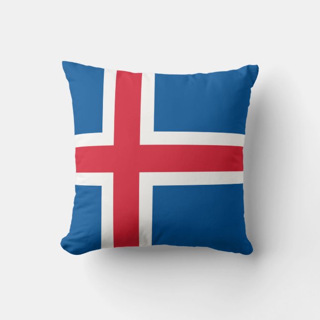 Coussin américain MoJo avec drapeau d'Islande (Recto)