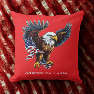 Coussin American Bald Eagle Patriotic USA Drapeau 4 juille