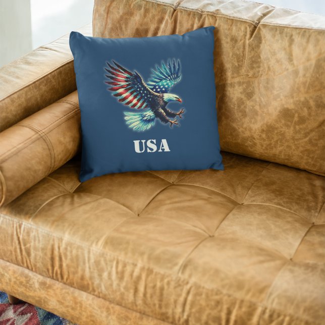Coussin American Eagle Patriotic USA (Créateur téléchargé)