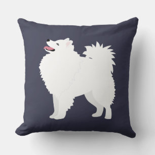 Coussin American Eskimo Chien race Silhouette