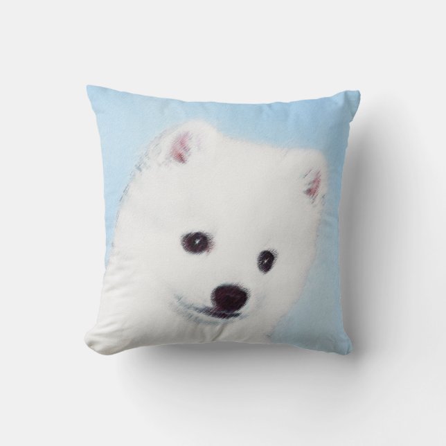 Coussin American Eskimo Dog Painting - Original Dog Art (Recto)