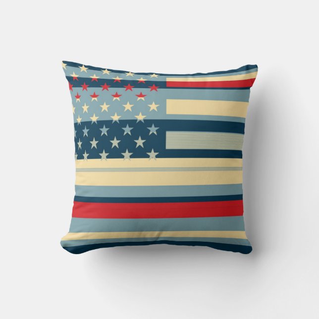 Coussin American Flag Pop Art (Recto)