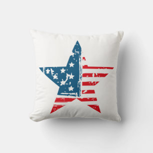 Coussin American Flag Star Grunge Vintage Tshirt