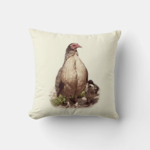Coussin American Game Hen et poulets de bébé