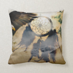 Coussin American Indian Dream Catcher, Wolf Eagle Cushion