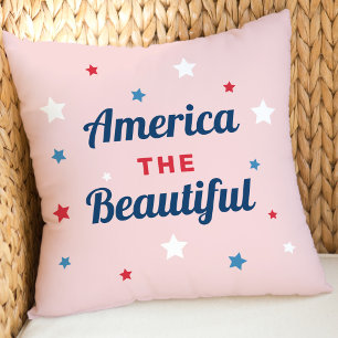 Coussin American le beau rose 4 juillet