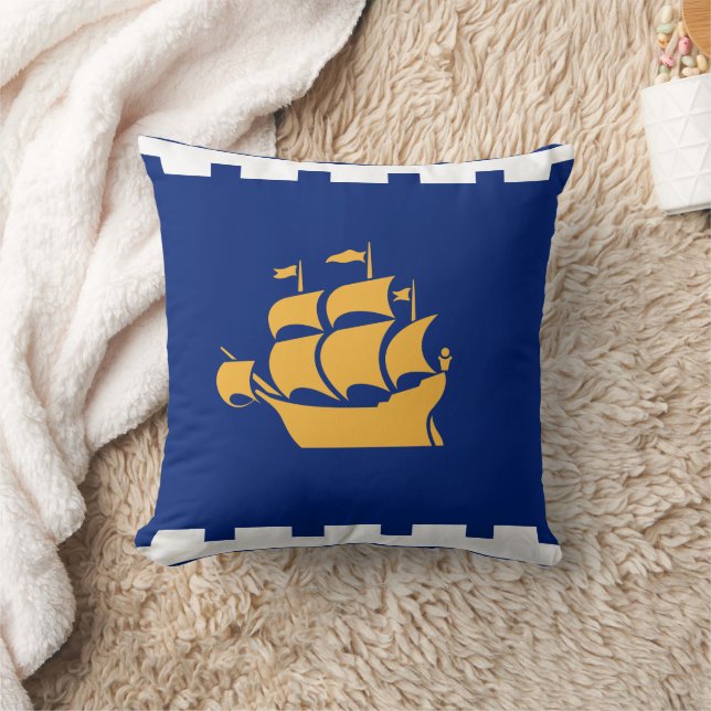 Coussin American MoJo Drapeau de la ville de Québe (Couverture)