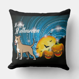 Coussin American Pitbull Terrier Happy Halloween