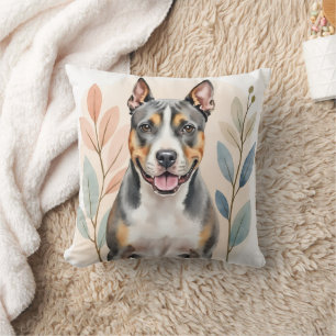 Coussin American Staffordshire Terrier Aquarelle Abstrait