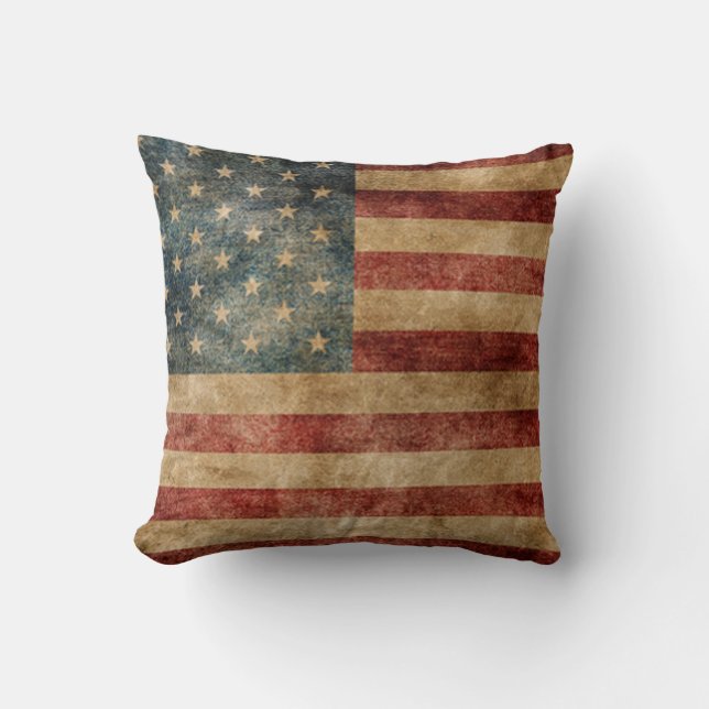 Coussin americana rustique, drapeau des Etats-Unis, (Recto)