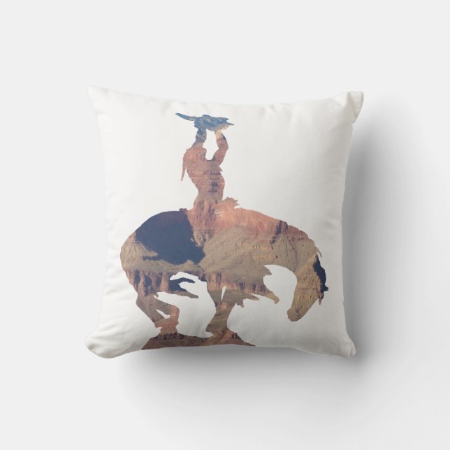 Coussin Amérindien avec crâne de Buffalo (Recto)