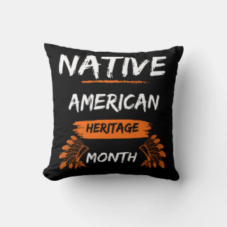 Coussin Amérindiens du patrimoine mois lancer l'oreiller